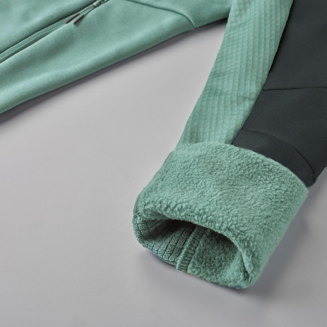 Men Hiking Fleece Jacket - Mh520 Hood, Laurel Green, , large image number 12