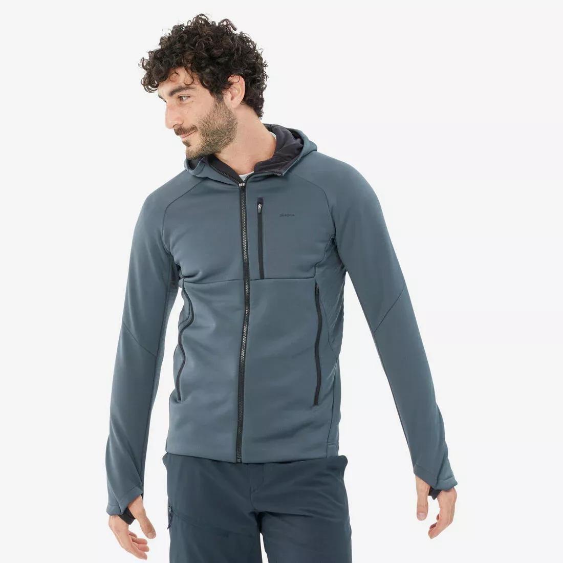 SLATE GREY Men's Hiking Fleece Jacket - MH500 Hood, , large image number 0