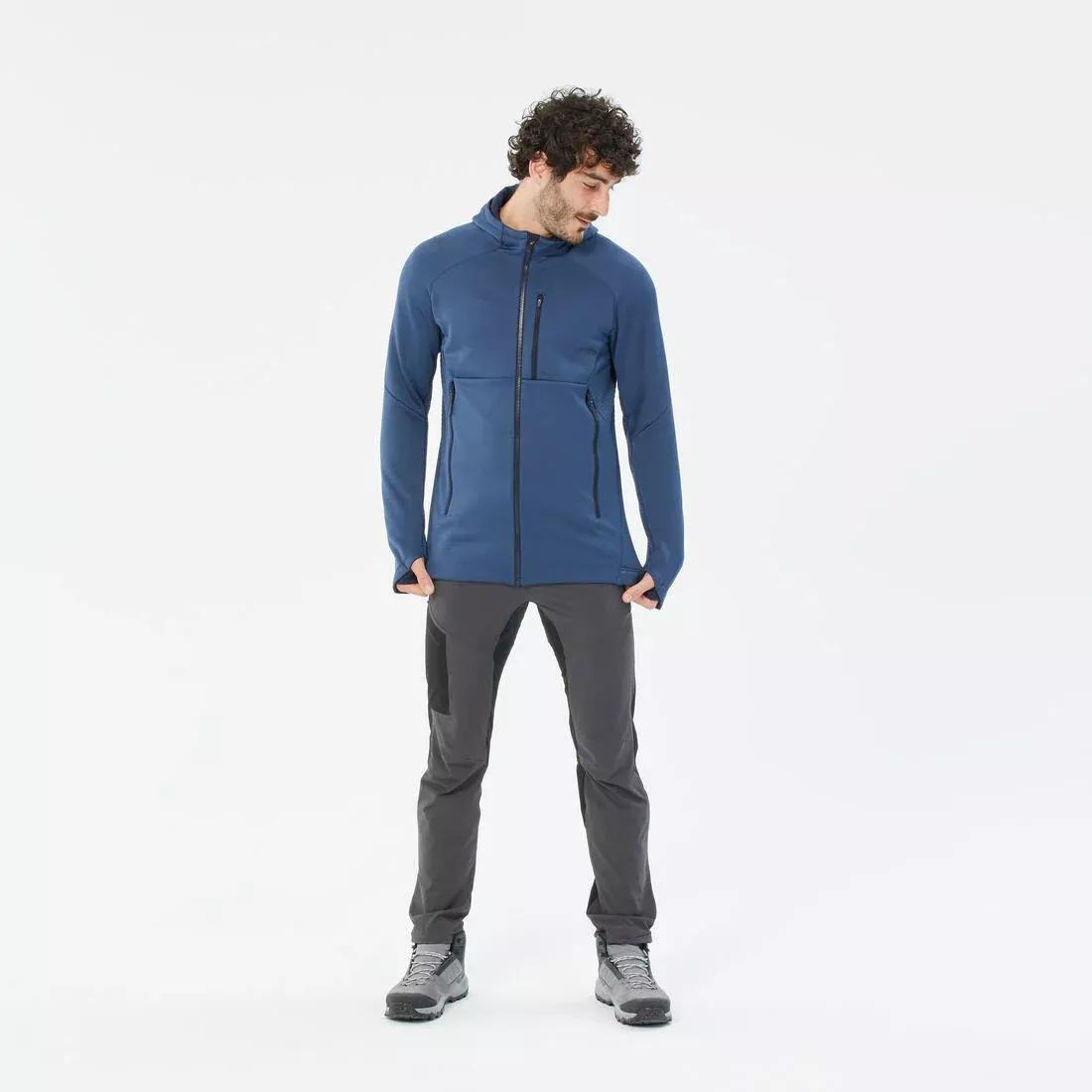 SLATE GREY Men's Hiking Fleece Jacket - MH500 Hood, , large image number 7