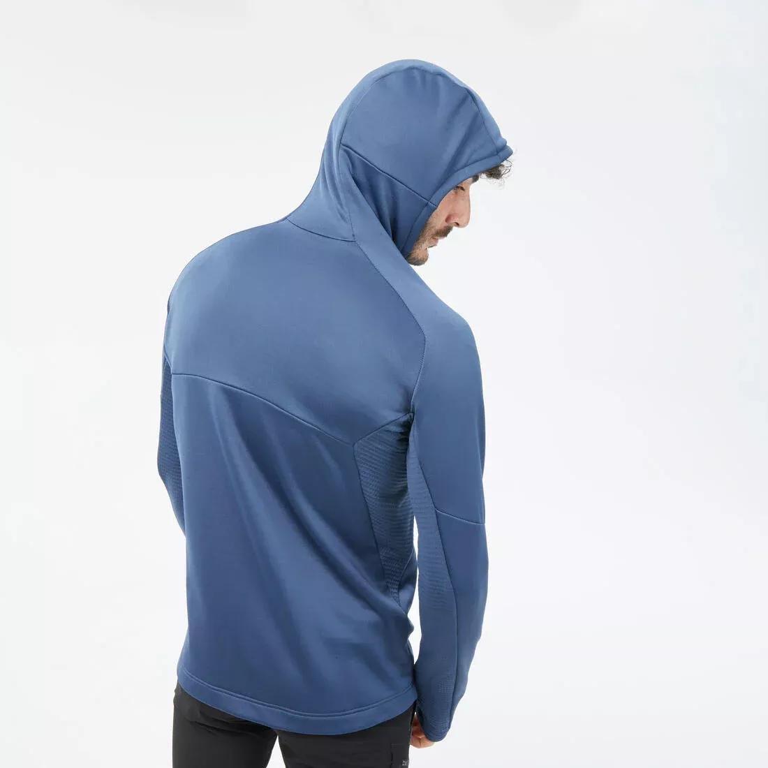 SLATE GREY Men's Hiking Fleece Jacket - MH500 Hood, , large image number 8