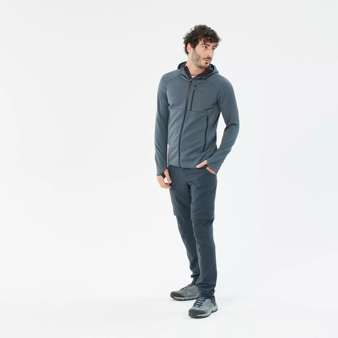SLATE GREY Men's Hiking Fleece Jacket - MH500 Hood, , large image number 11