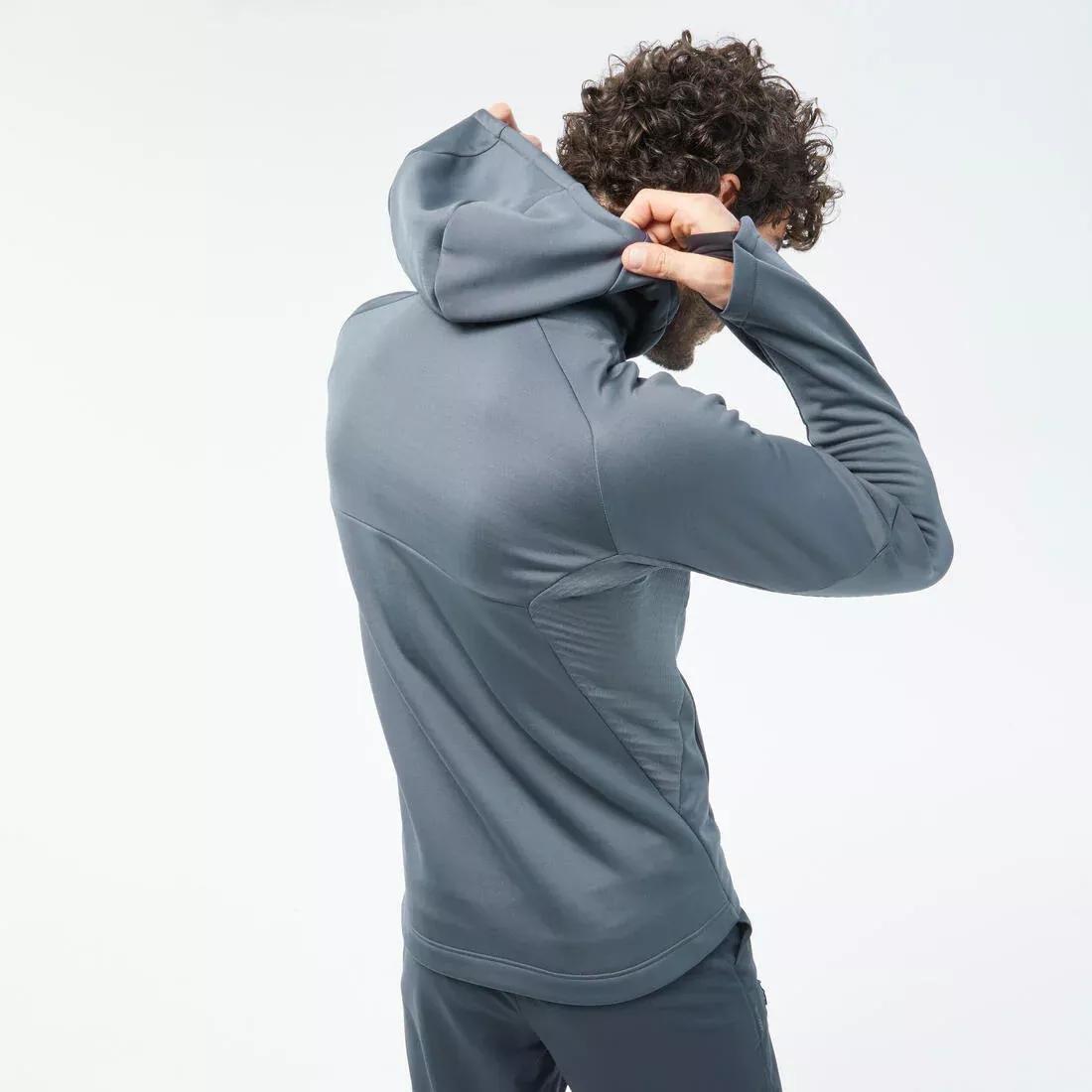 SLATE GREY Men's Hiking Fleece Jacket - MH500 Hood, , large image number 13