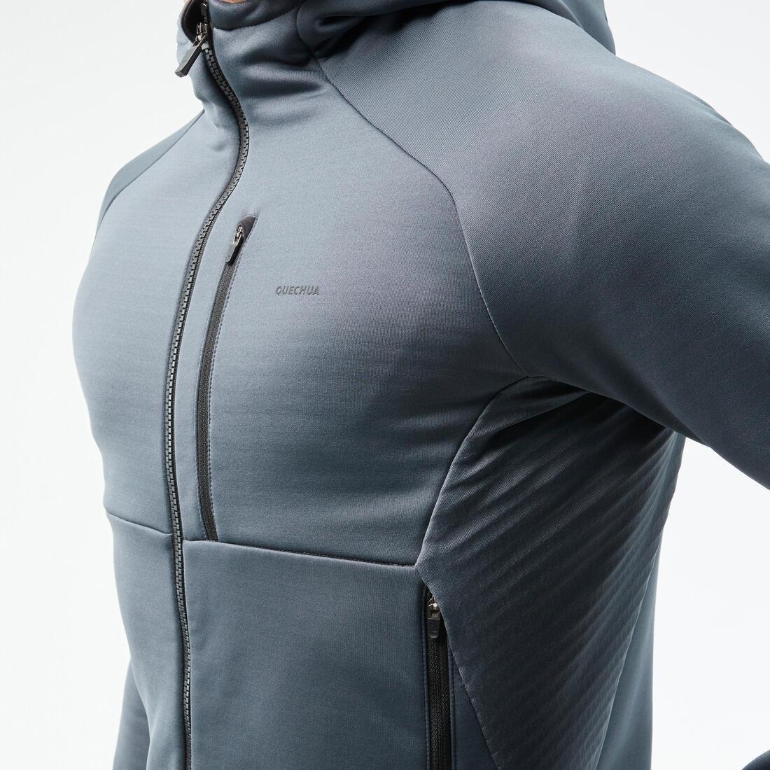 SLATE GREY Men's Hiking Fleece Jacket - MH500 Hood, , large image number 14