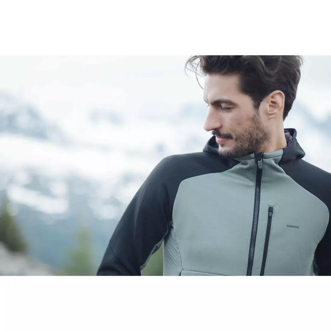 VERMILION RED Men's Hiking Fleece Jacket - MH500 Hood, No Color, large image number 9