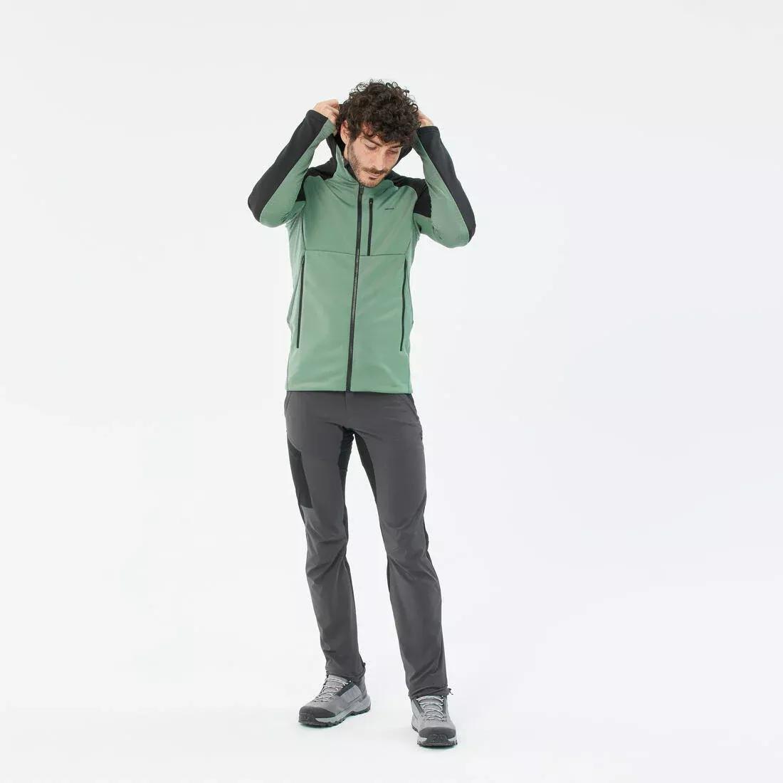 VERMILION RED Men's Hiking Fleece Jacket - MH500 Hood, No Color, large image number 11
