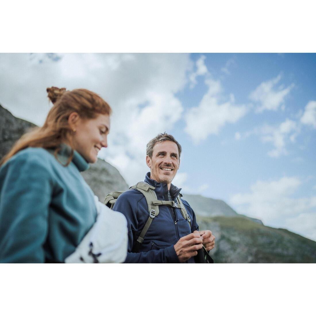 Men Hiking Fleece Jacket - Mh520 Hood, Blue, , large image number 1