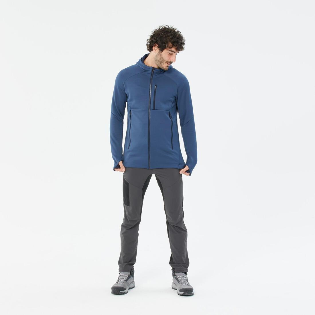 Men Hiking Fleece Jacket - Mh520 Hood, Blue, , large image number 4