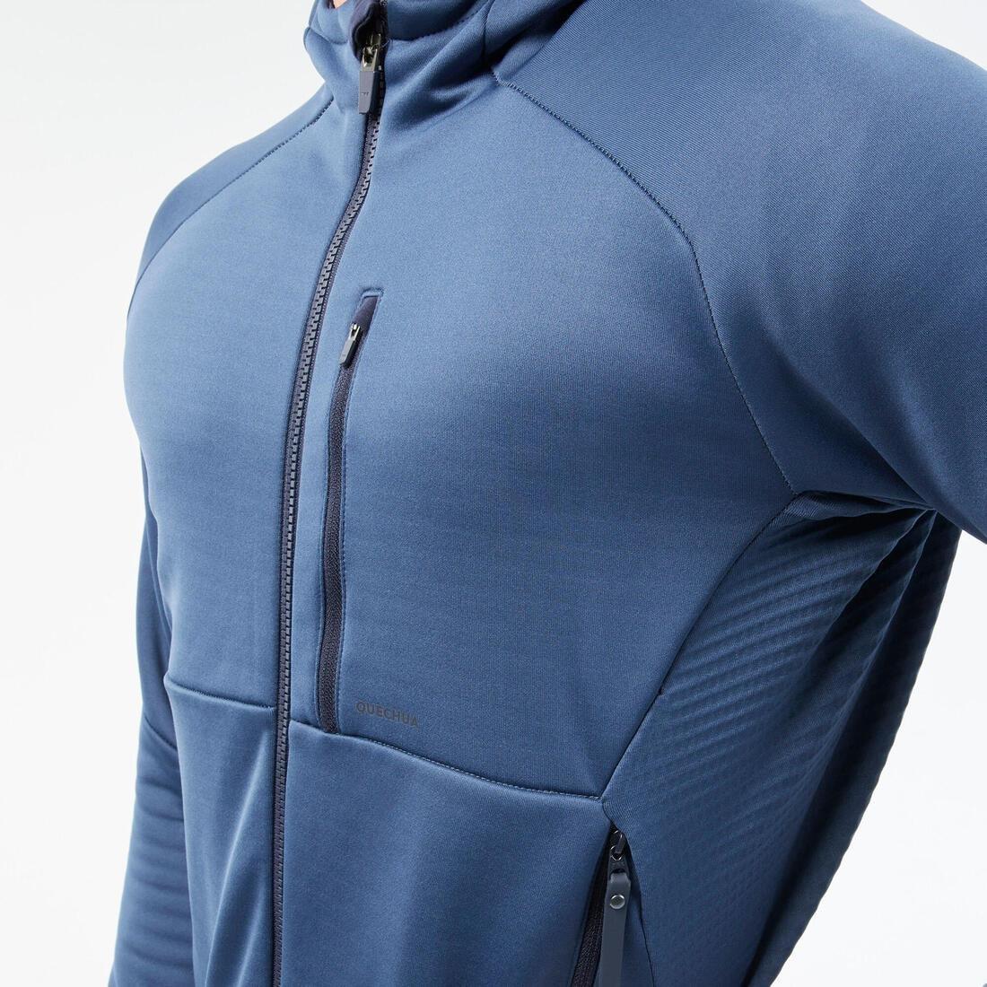 Men Hiking Fleece Jacket - Mh520 Hood, Blue, , large image number 6