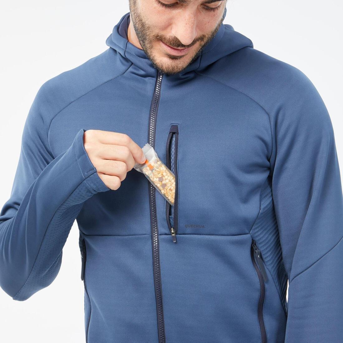 Men Hiking Fleece Jacket - Mh520 Hood, Blue, , large image number 7