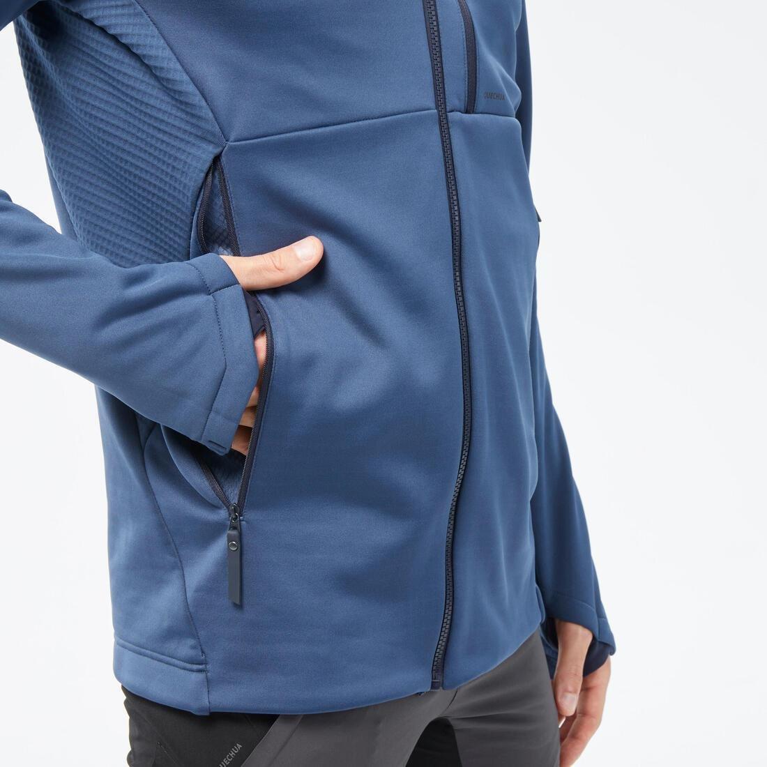 Men Hiking Fleece Jacket - Mh520 Hood, Blue, , large image number 9
