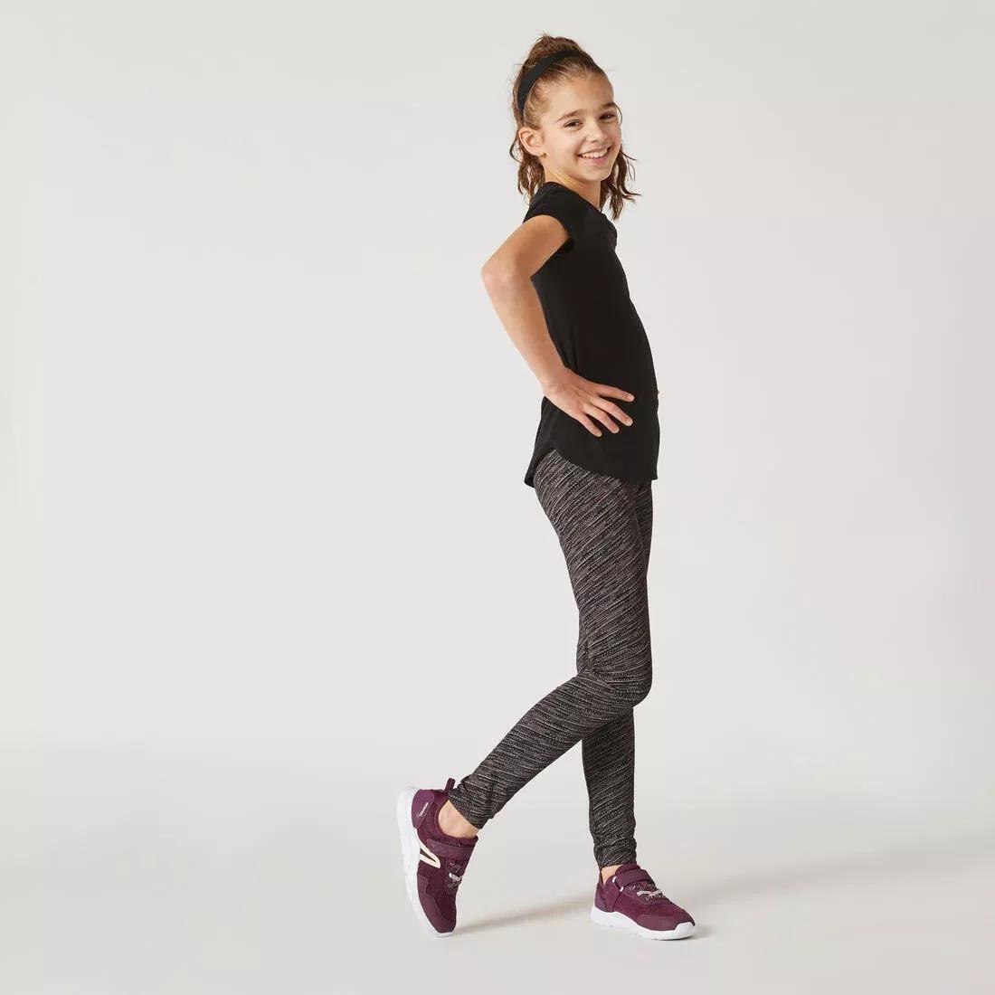 Kids Girls Breathable Short-Sleeved Gym T-Shirt - 500 Print, Black, No Color, large image number 10