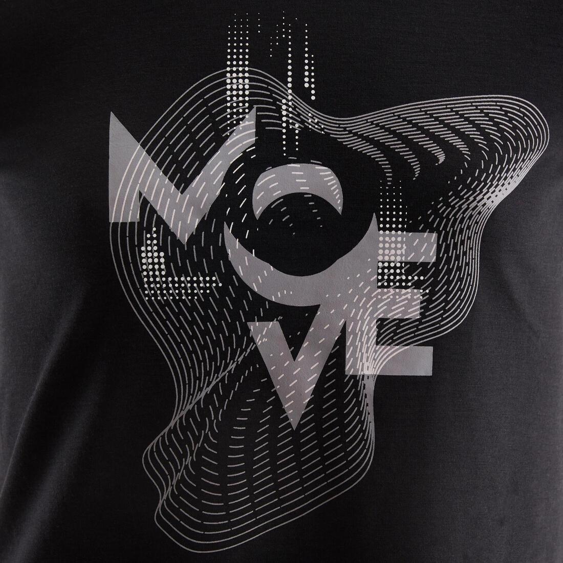 Kids Girls Breathable Short-Sleeved Gym T-Shirt - 500 Print, Black, No Color, large image number 12