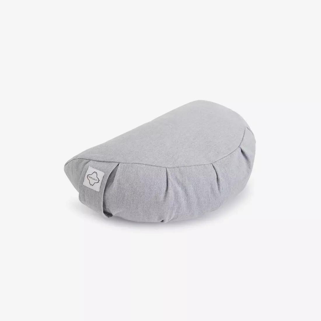 PURPLE Yoga/Meditation Cushion 1/2 Moon - Grey, No Color, large image number 0