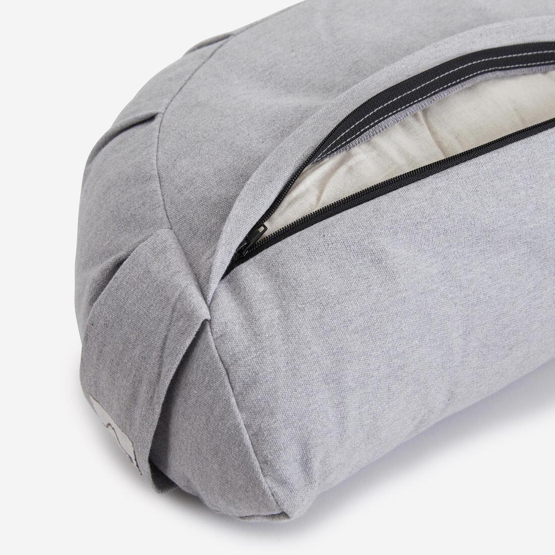 PURPLE Yoga/Meditation Cushion 1/2 Moon - Grey, No Color, large image number 1
