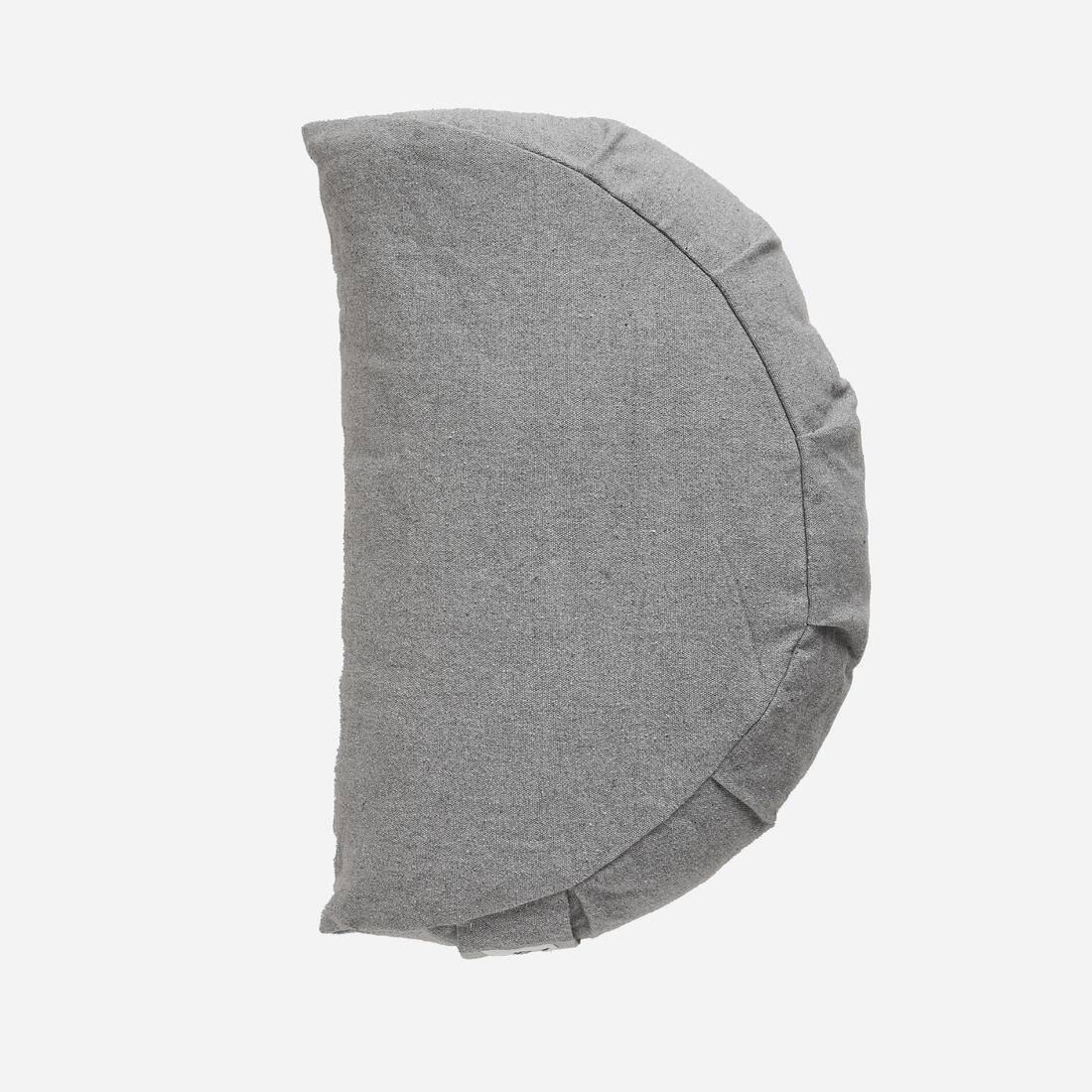 PURPLE Yoga/Meditation Cushion 1/2 Moon - Grey, No Color, large image number 2
