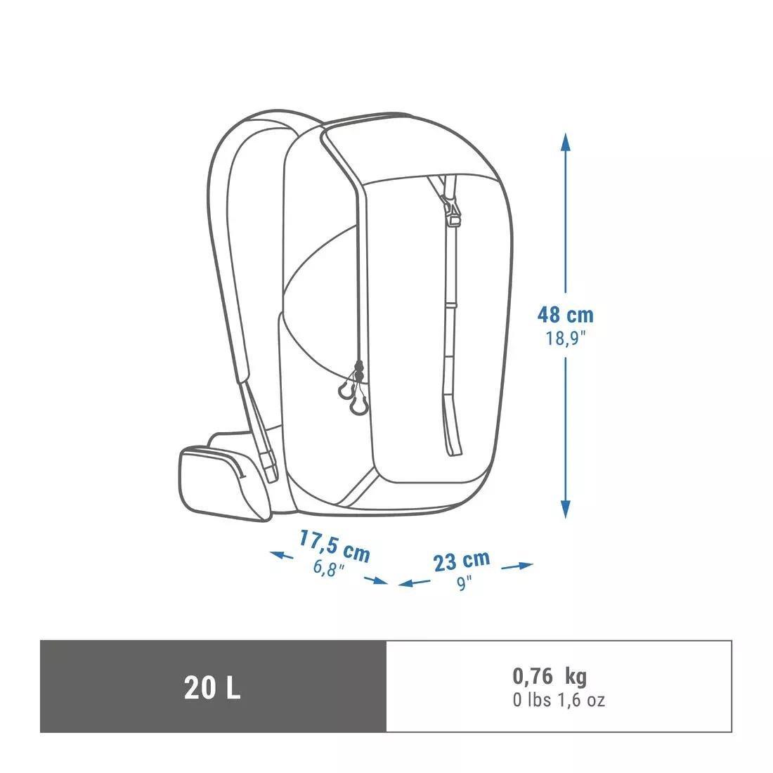 Mountain Hiking Backpack 20L - Mh100, Black, No Color, large image number 3