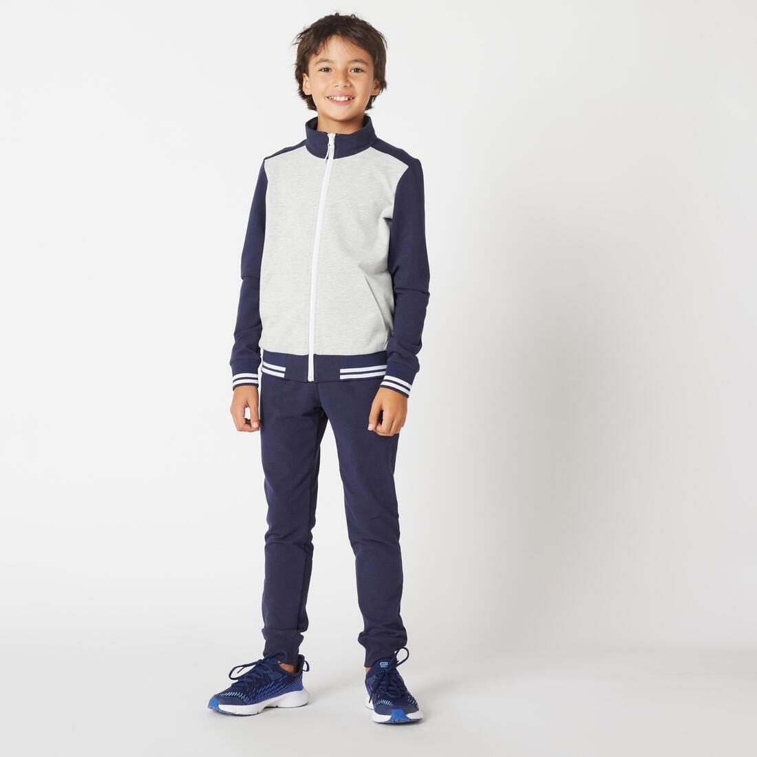 Kids Warm Tracksuit 500, Navy, No Color, large image number 0