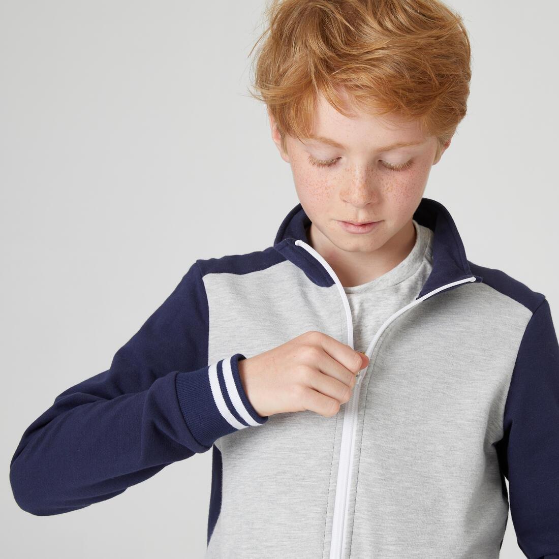 Kids Warm Tracksuit 500, Navy, No Color, large image number 2