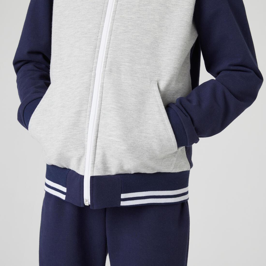 Kids Warm Tracksuit 500, Navy, No Color, large image number 3