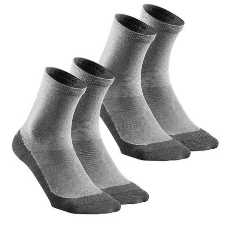 QUECHUA - Sock Hike 50 High - Pack Of 2 Pairs, Grey