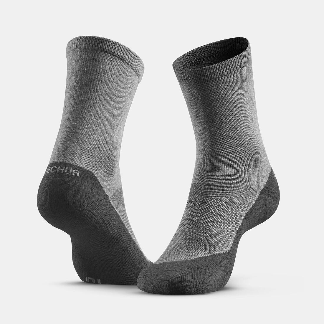 QUECHUA - Sock Hike 50 High - Pack Of 2 Pairs, Grey