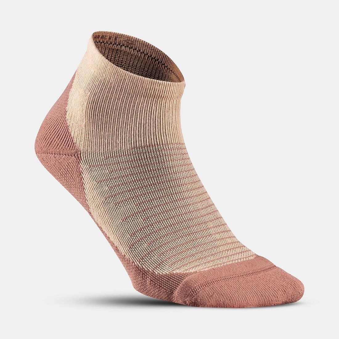 QUECHUA - Sock Hike 100 Mid - Pack Of 2 Pairs ,Coral