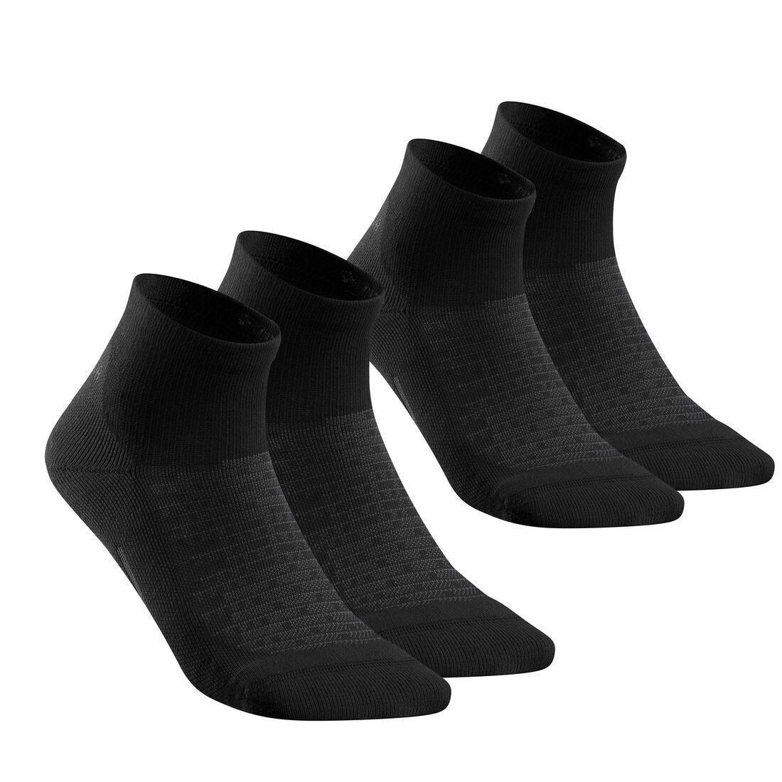 QUECHUA - Sock Hike 100 Mid - Pack Of 2 Pairs , Black