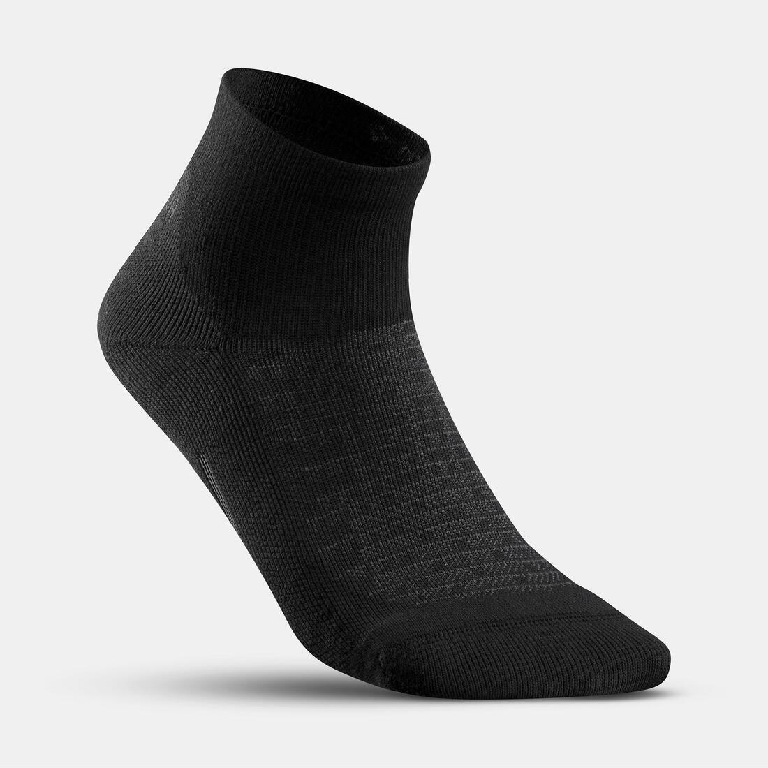 QUECHUA - Sock Hike 100 Mid - Pack Of 2 Pairs , Black