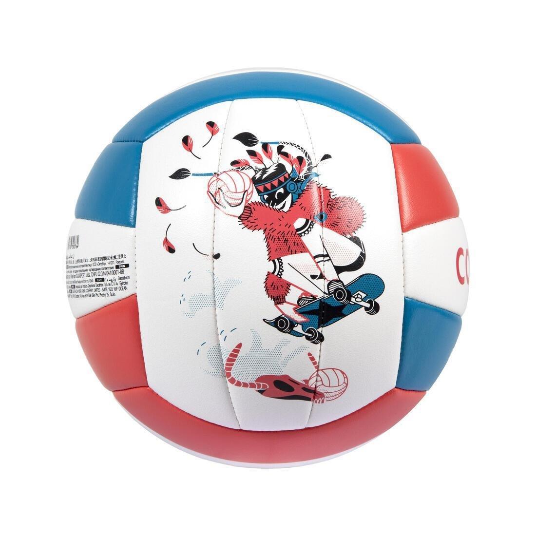 Kids Stitched Beach Volleyball 100 Classic ,Pink, No Color, large image number 2