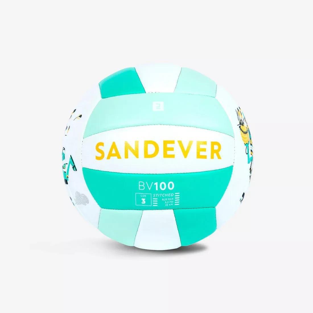 Kids Stitched Beach Volleyball 100 Classic, Green, No Color, large image number 1