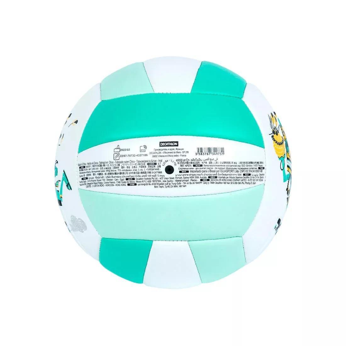 Kids Stitched Beach Volleyball 100 Classic, Green, No Color, large image number 5