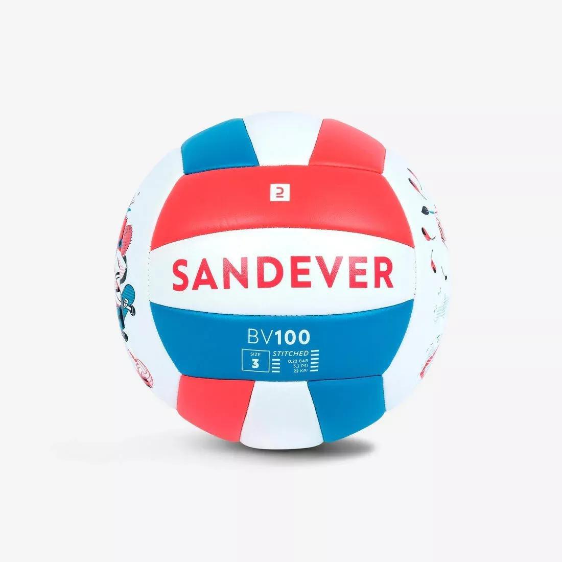 Kids Stitched Beach Volleyball 100 Classic, Green, No Color, large image number 7