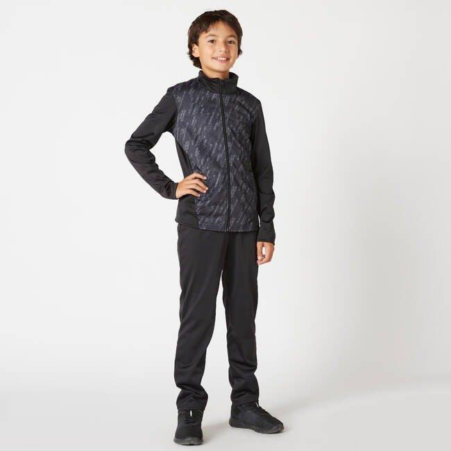 Kids Boys Breathable Synthetic Tracksuit, Black, , large image number 0