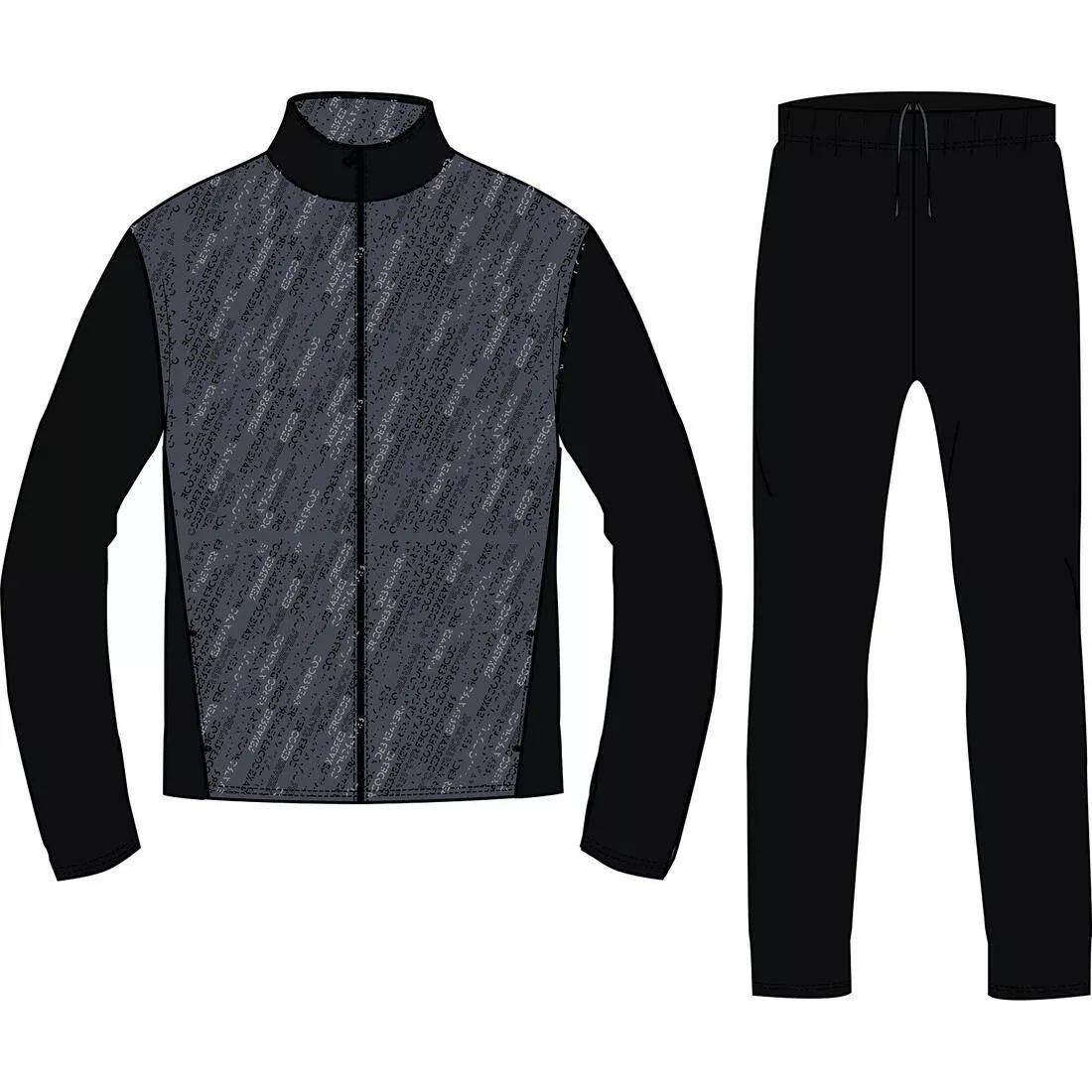 Kids Boys Breathable Synthetic Tracksuit, Black, , large image number 1