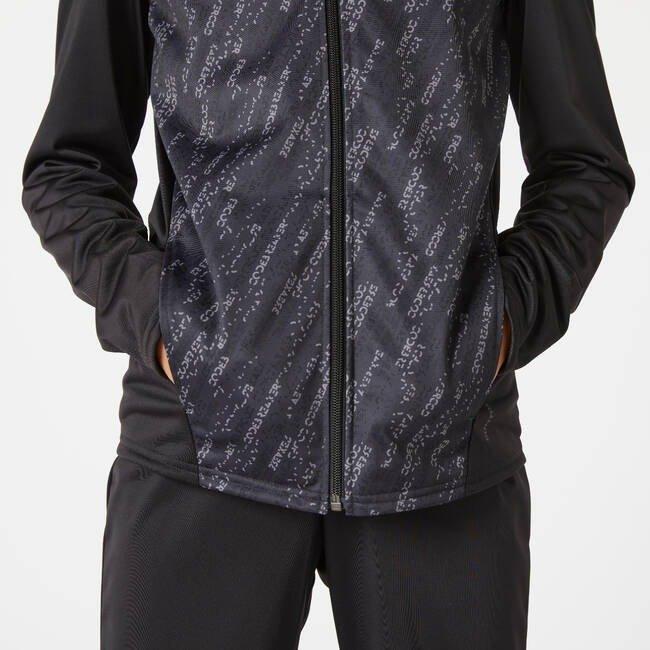 Kids Boys Breathable Synthetic Tracksuit, Black, , large image number 4