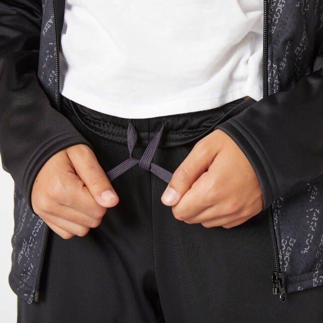Kids Boys Breathable Synthetic Tracksuit, Black, , large image number 6