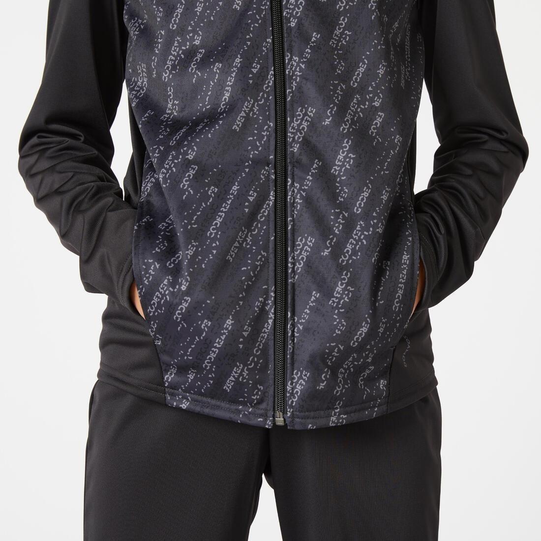 Kids Boys Breathable Synthetic Tracksuit, Black, No Color, large image number 7