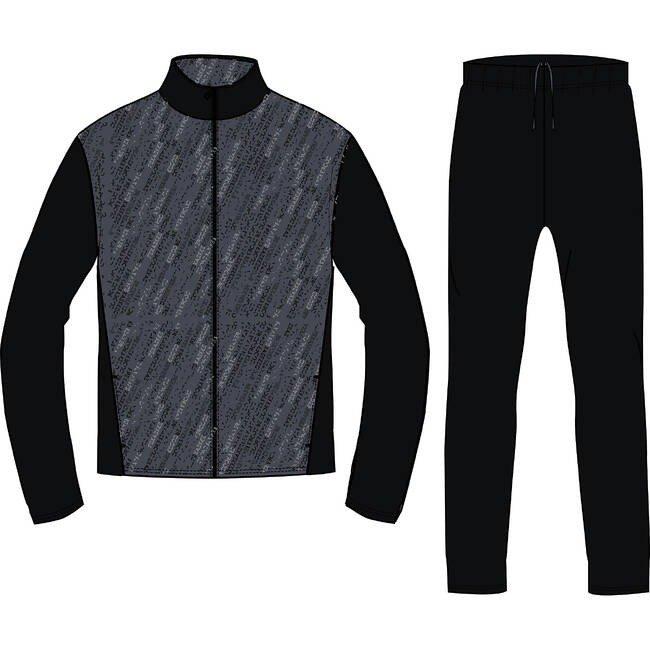 Kids Boys Breathable Synthetic Tracksuit, Black, , large image number 8
