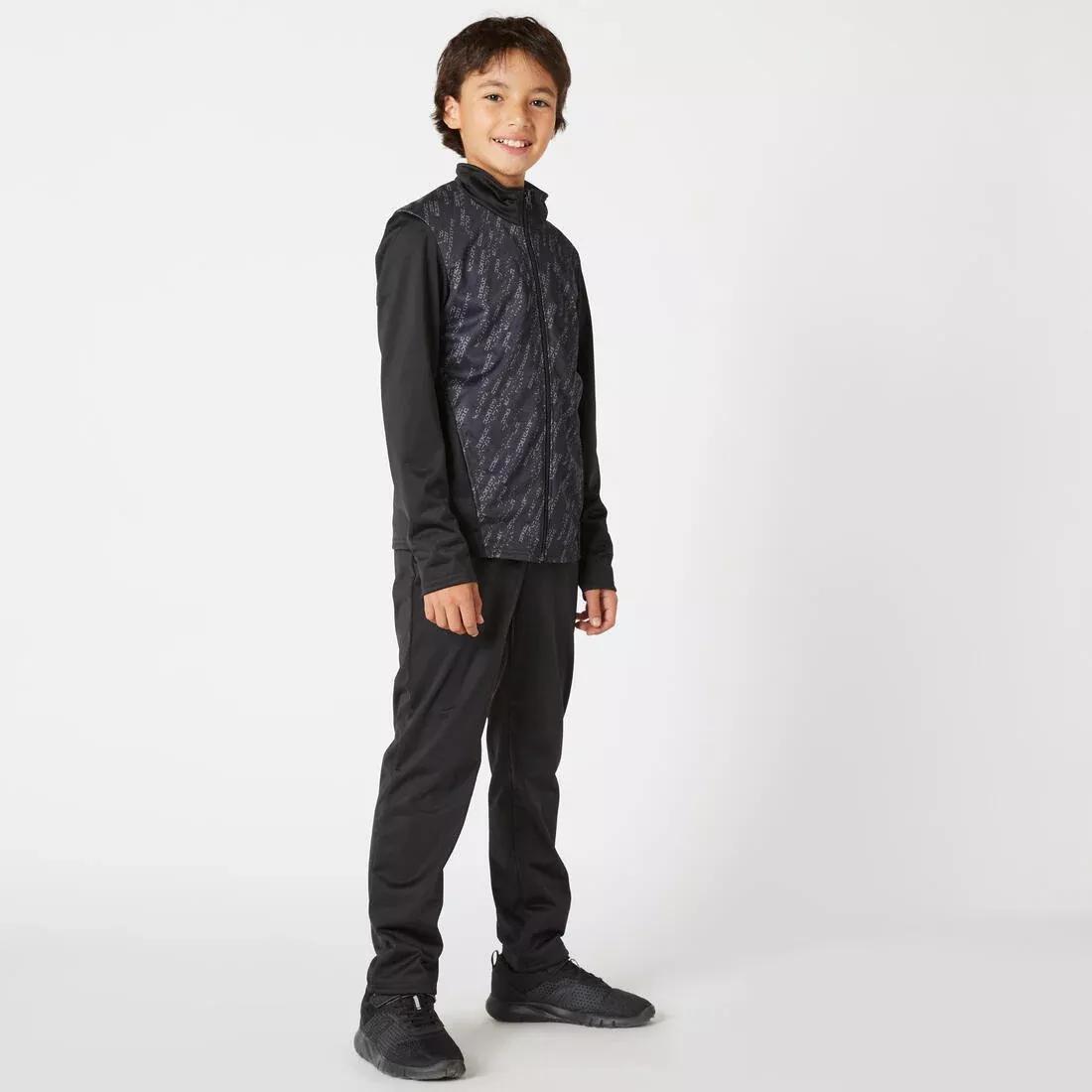 Kids Boys Breathable Synthetic Tracksuit, Black, , large image number 10