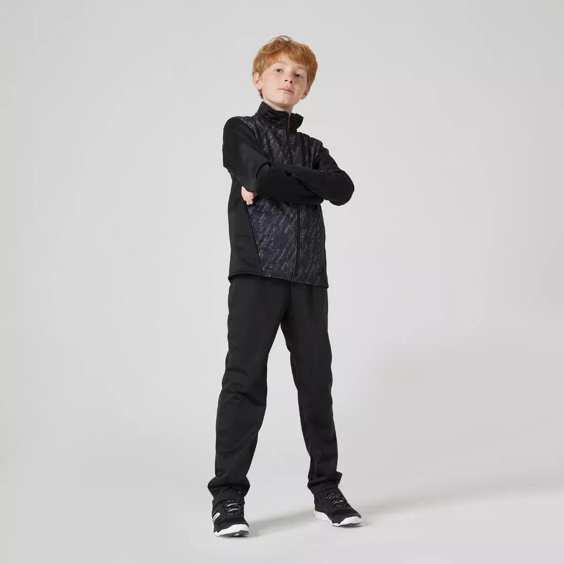 Kids Boys Breathable Synthetic Tracksuit, Black, No Color, large image number 12