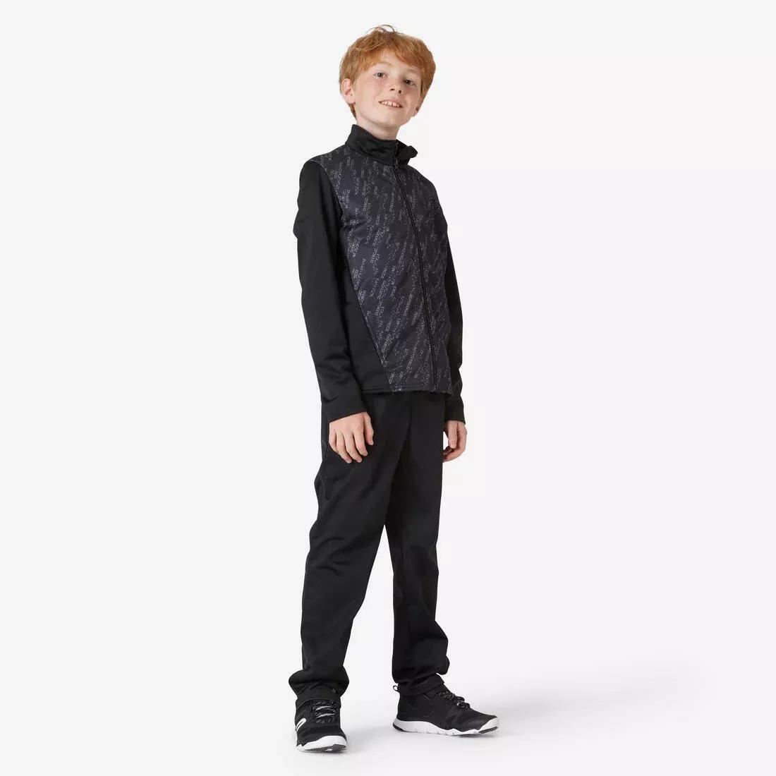 Kids Boys Breathable Synthetic Tracksuit, Black, , large image number 13
