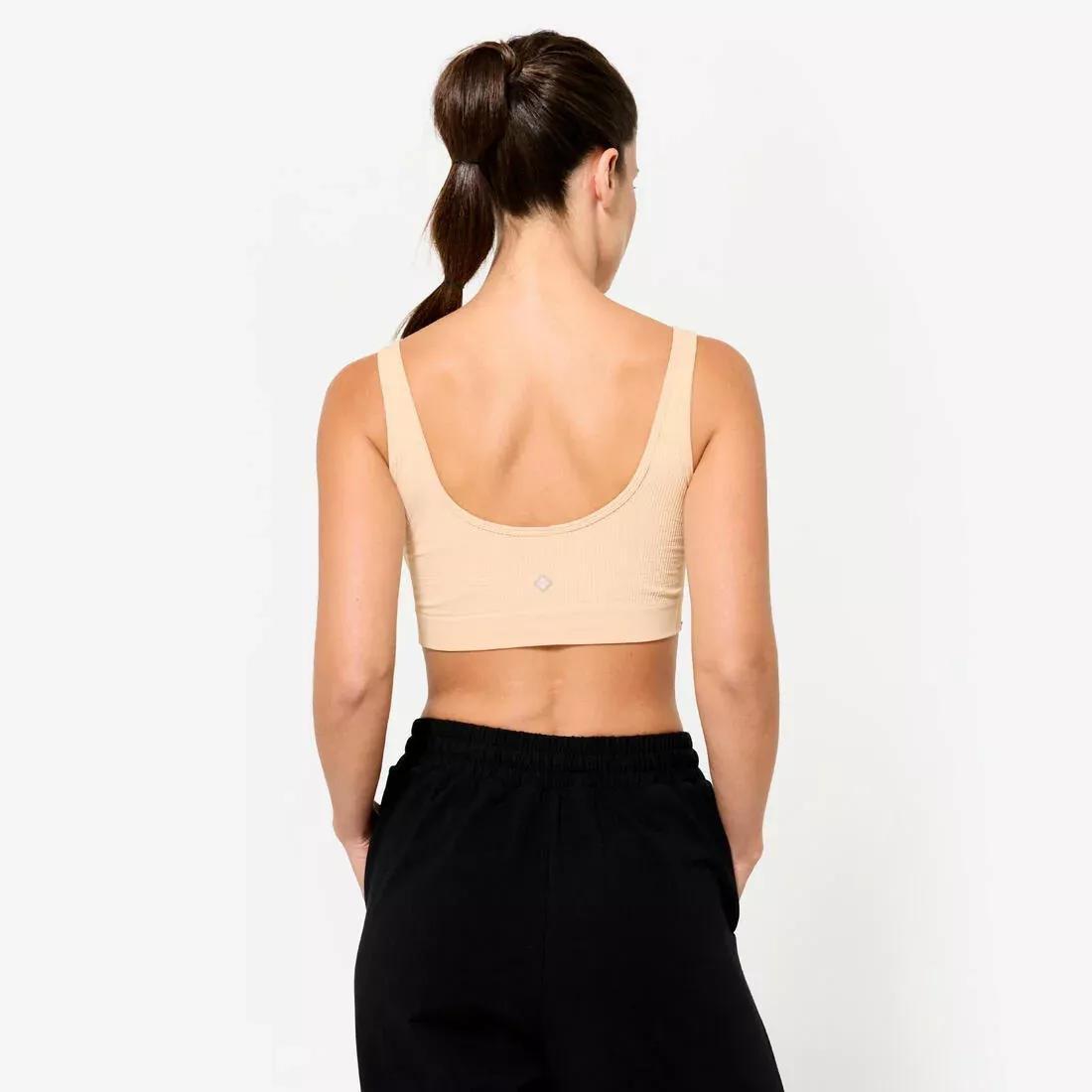 Women Light Support Second-Skin Effect Sports Bra, Beige, No Color, large image number 4