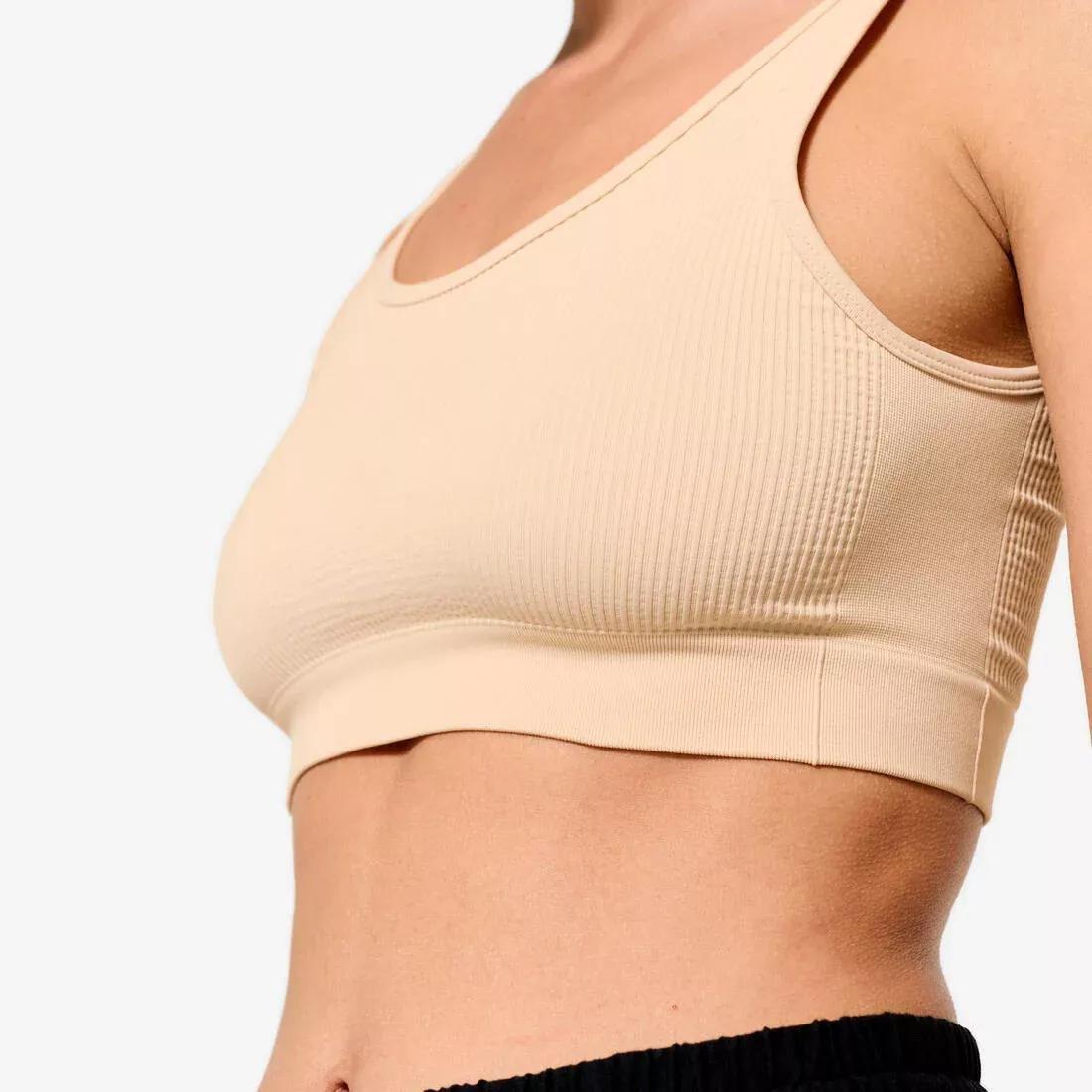 Women Light Support Second-Skin Effect Sports Bra, Beige, No Color, large image number 9