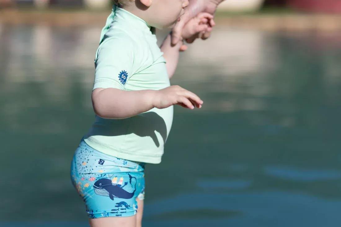 Baby Uv-Protection Short Sleeve T-Shirt, Green, No Color, medium