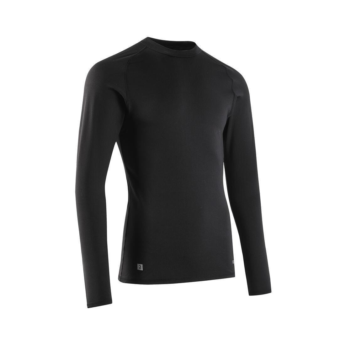 Adult Long-Sleeved Thermal Football Base Layer Top - Keepcomfort 100, Black, No Color, medium