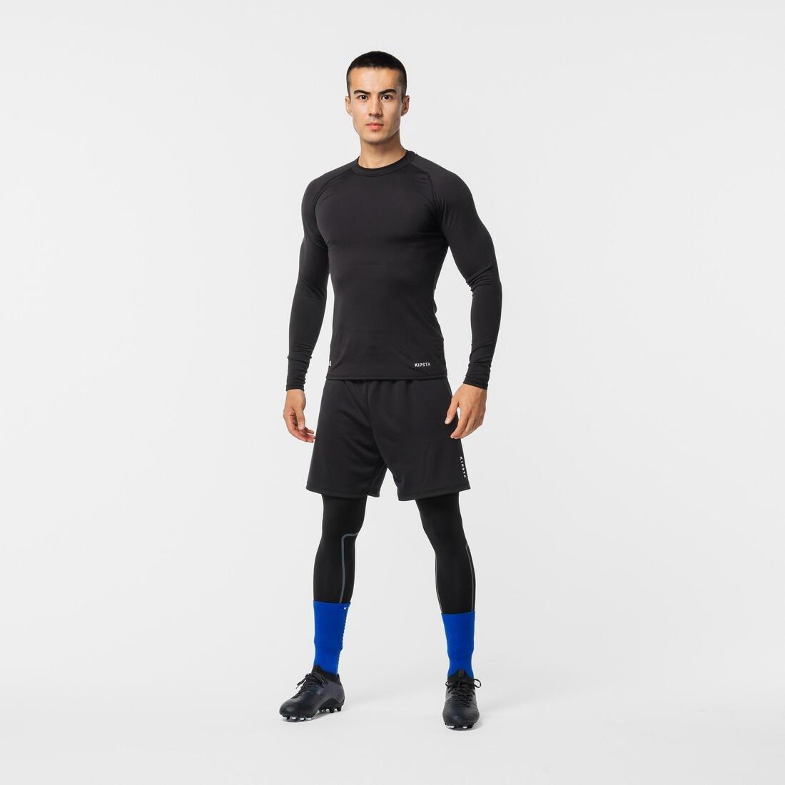 KIPSTA - Adult Long-Sleeve Thermal Football Base Layer Top - Keepcomfort 100, Black