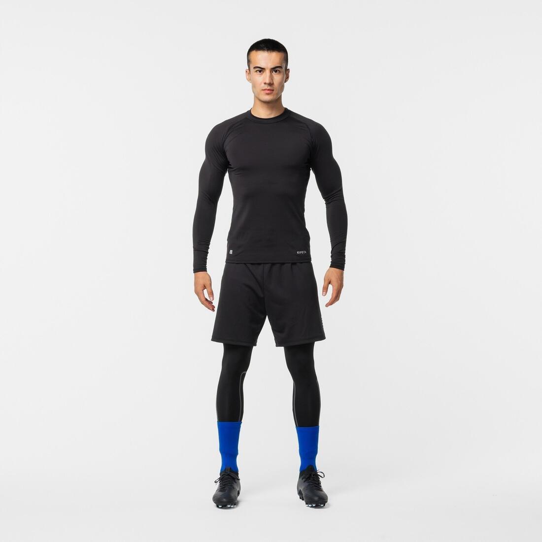 KIPSTA - Adult Long-Sleeve Thermal Football Base Layer Top - Keepcomfort 100, Black