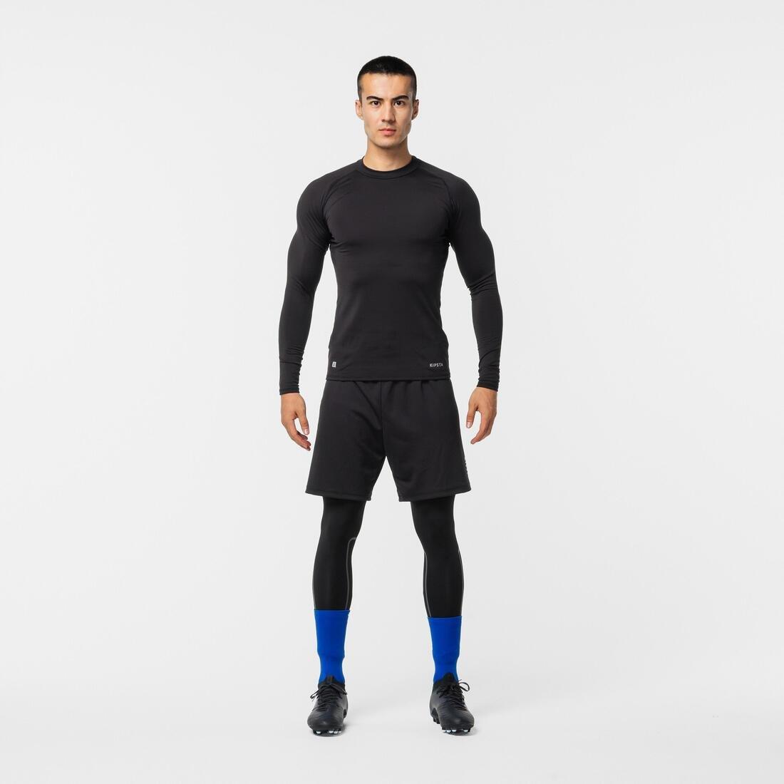 Adult Long-Sleeved Thermal Football Base Layer Top - Keepcomfort 100, Black, No Color, large image number 4