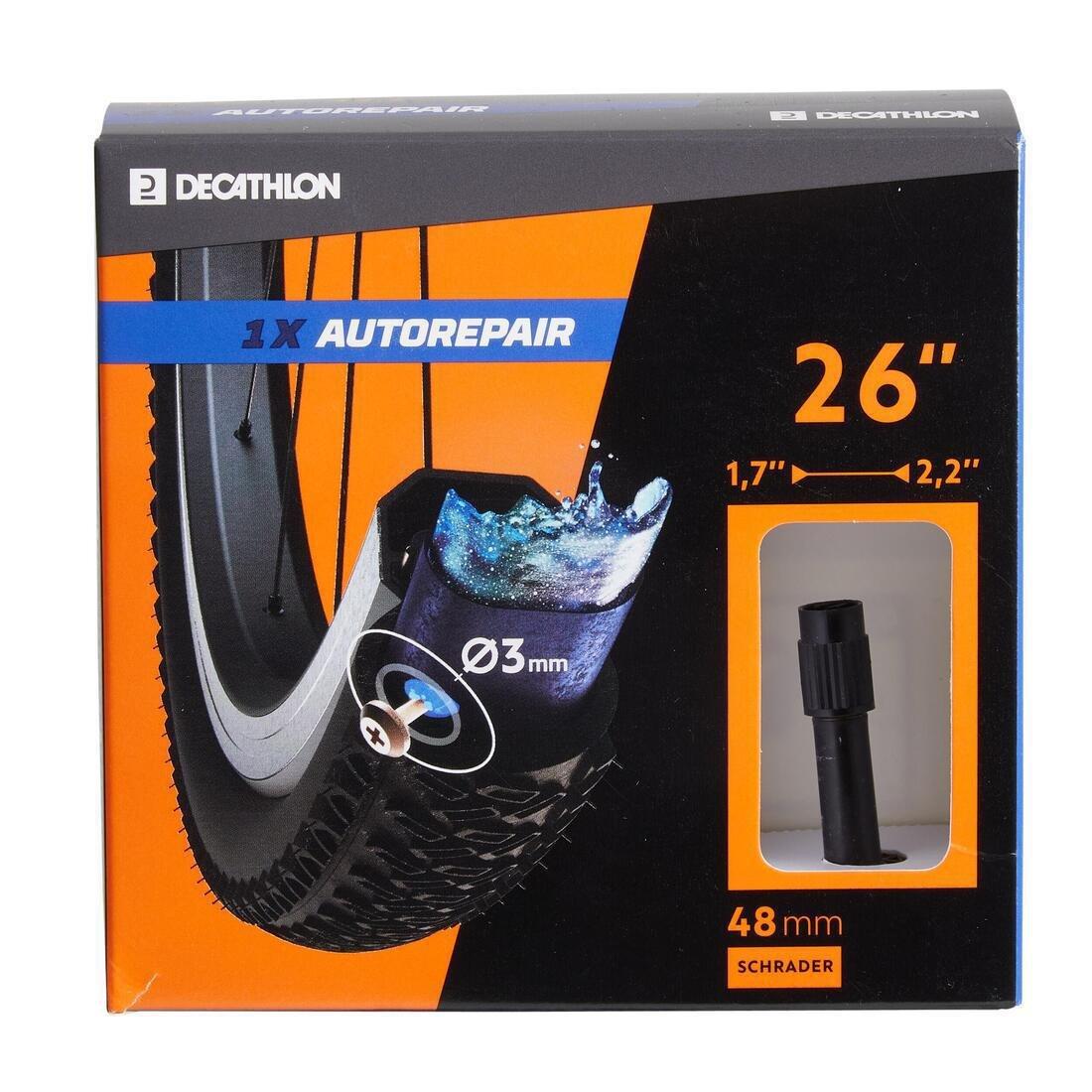26X1.7/2.2 Self-Repairing Schrader Inner Tube, Black, No Color, large image number 0