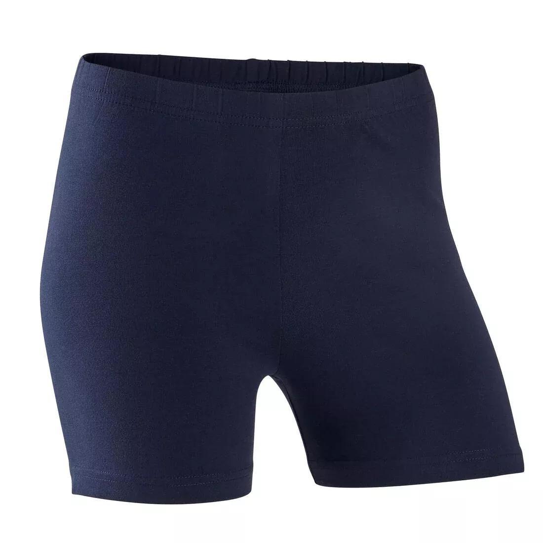 Kids Girls Basic Cotton Shorts, Navy, No Color, medium